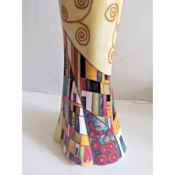 Vintage Benaya Kiss'06 Dress Vase Porcelain Mosiac pattern 11.75 inch - Picture 12 of 15